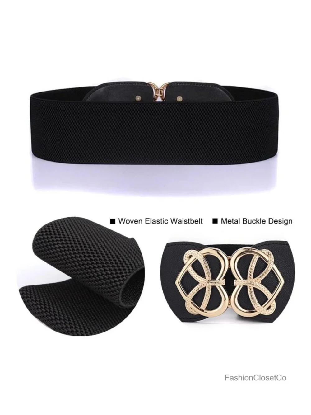 2 Pack Wide Waist Belts for Women Vintage Stretchy Cinch Belts for Dresses Retro